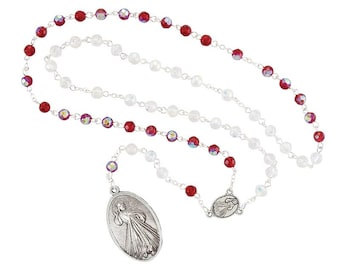 Divine Mercy Chaplet With Prayer Card - 19 1/2" Long