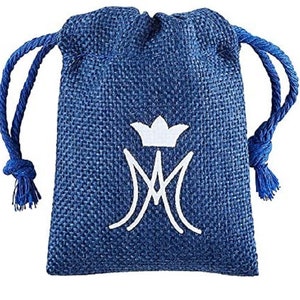 Ave Maria Drawstring Linen Rosary Bag - 3" X 4"