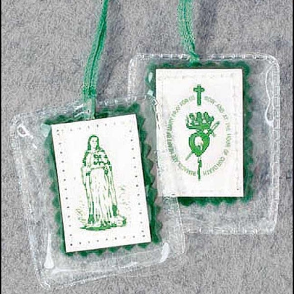 Green Laminated Scapular