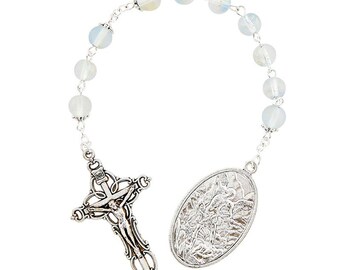 Guardian Angel Chaplet with Prayer Card  and Case -  10 1/2" Inches Long