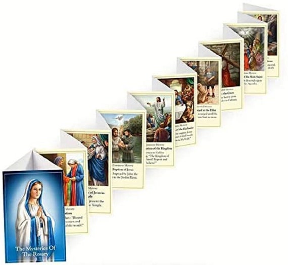 Mysteries of the Rosary Accordion Fold Booklet - 21 Panels - 2-1/4 x 3-1/4