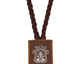 Our Lady of Mt. Carmel Braided Scapular - 28" Long