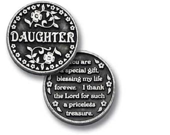 Daughter Pocket Token - 1" Diameter - With Organza Bag