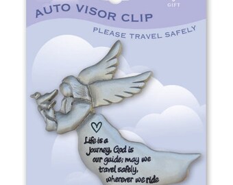 Life Is A Journey Angel Visor Clip - Carded