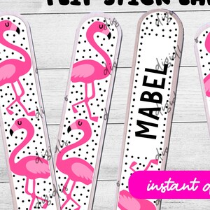 Flamingo Flip Stick Labels (Alternate Version) // for Teachers // DIGITAL DOWNLOAD