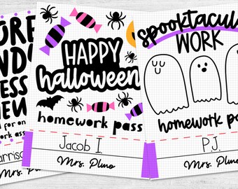 Homework Pass Etsy
