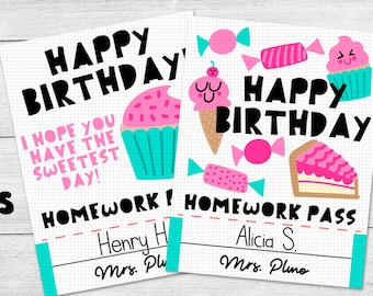 Homework Pass Etsy Homework Pass Etsy
