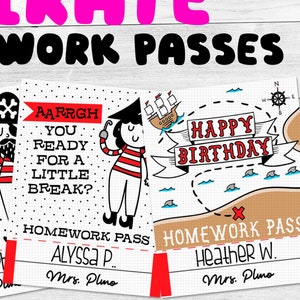 Monster Theme Homework Passes For Welcome Back To School 2 Etsy