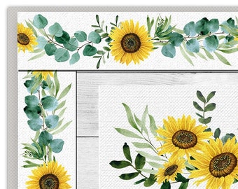 Printable Sunflower Themed Bulletin Borders in 3 matching styles  DIGITAL DOWNLOAD