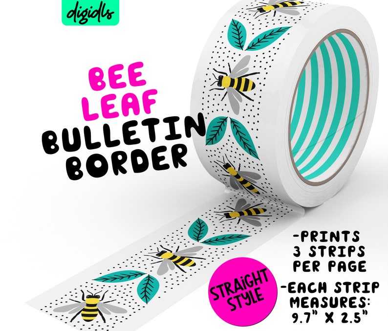 Printable Bee Themed Bulletin Border Pack mix and Match Options bee