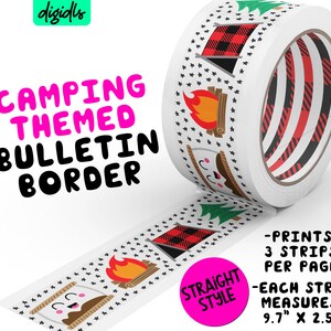 Camping Themed Classroom Bulletin Border, Buffalo Plaid Classroom Decor, Adventure Themed Classroom Idea DIGITAL DOWNLOAD image 5