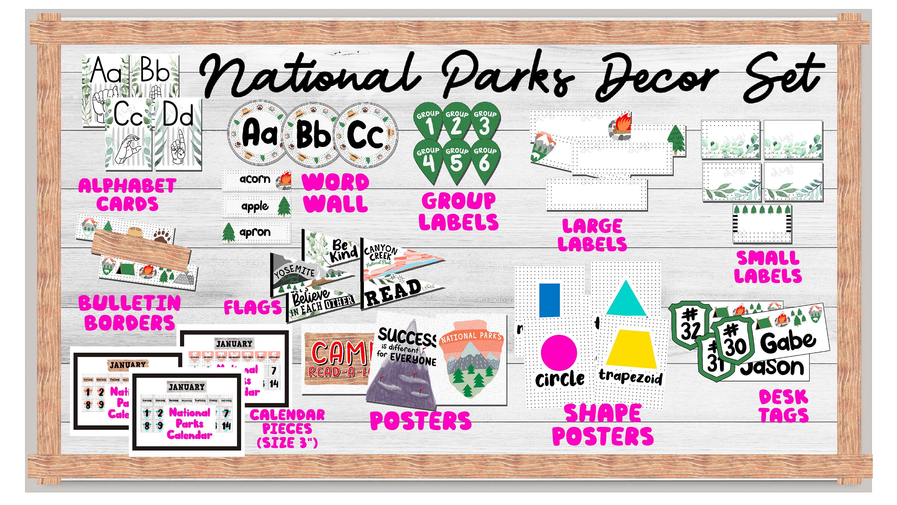 National Parks Inspired Classroom Decor BUNDLE DIGITAL - Etsy