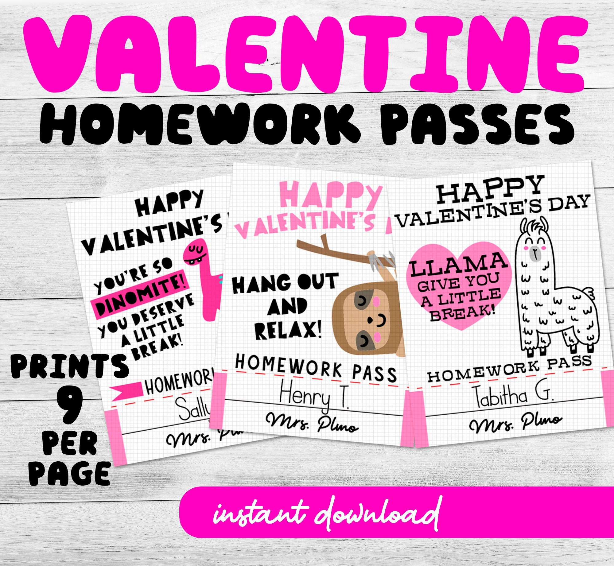 Printable Valentine Homework Passes Valentine Student Gift Etsy Printable Valentine Homework Passes Valentine Student Gift Etsy