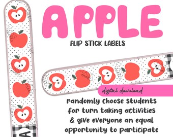 Apple Themed Classroom Flip Sticks // Name Sticks // Equity Sticks // Fair Sticks // DIGITAL DOWNLOAD