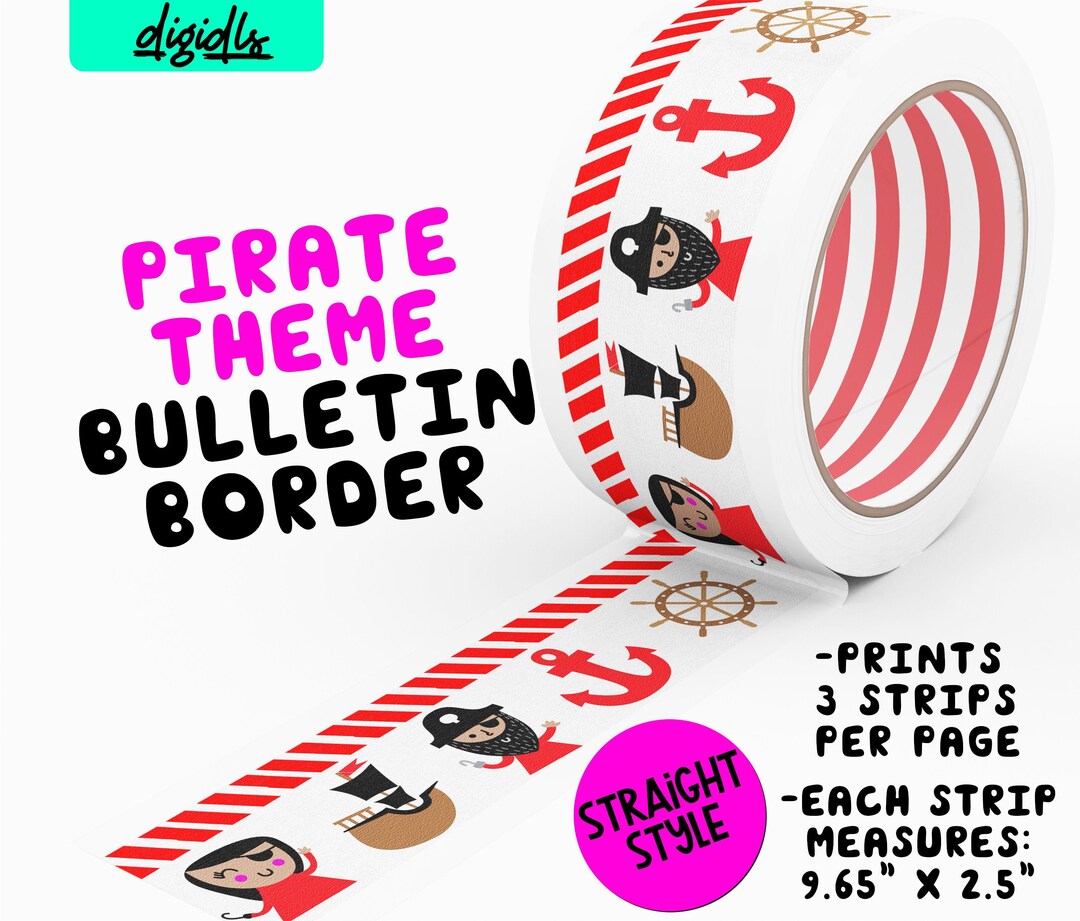 Printable Pirate Theme Bulletin Board Border DIGITAL DOWNLOAD Etsy
