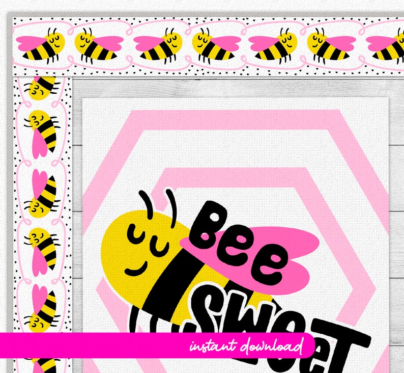 Printable Bulletin Borders for Teachers // Bee Themed Printable