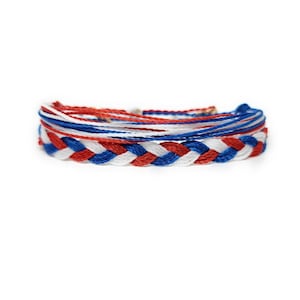 France Patriotic Bracelet, Frienship Bracelets, Gift for Her/Him, Fits all, 100% Waterproof