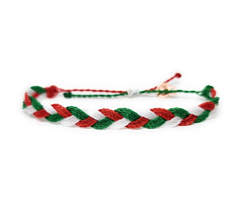Italy Patriotic Pride Bracelet, Frienship Bracelets, Gift for her, Gift for him, Fits all Braided