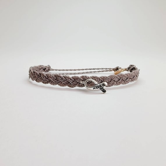 Brain Cancer Awareness Bracelet, In Support of Loved Ones Battling Cancer, Fund Raising, Gift for her, Gift for him, Fits all, Waterproof