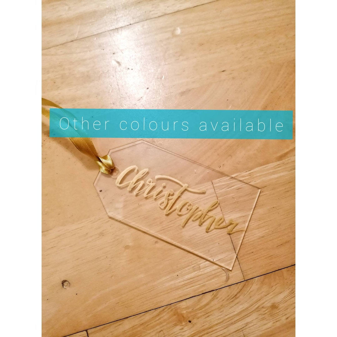 Handmade Acrylic Gift Tag With Ribbon: Personalized Hexagon Decor - Etsy