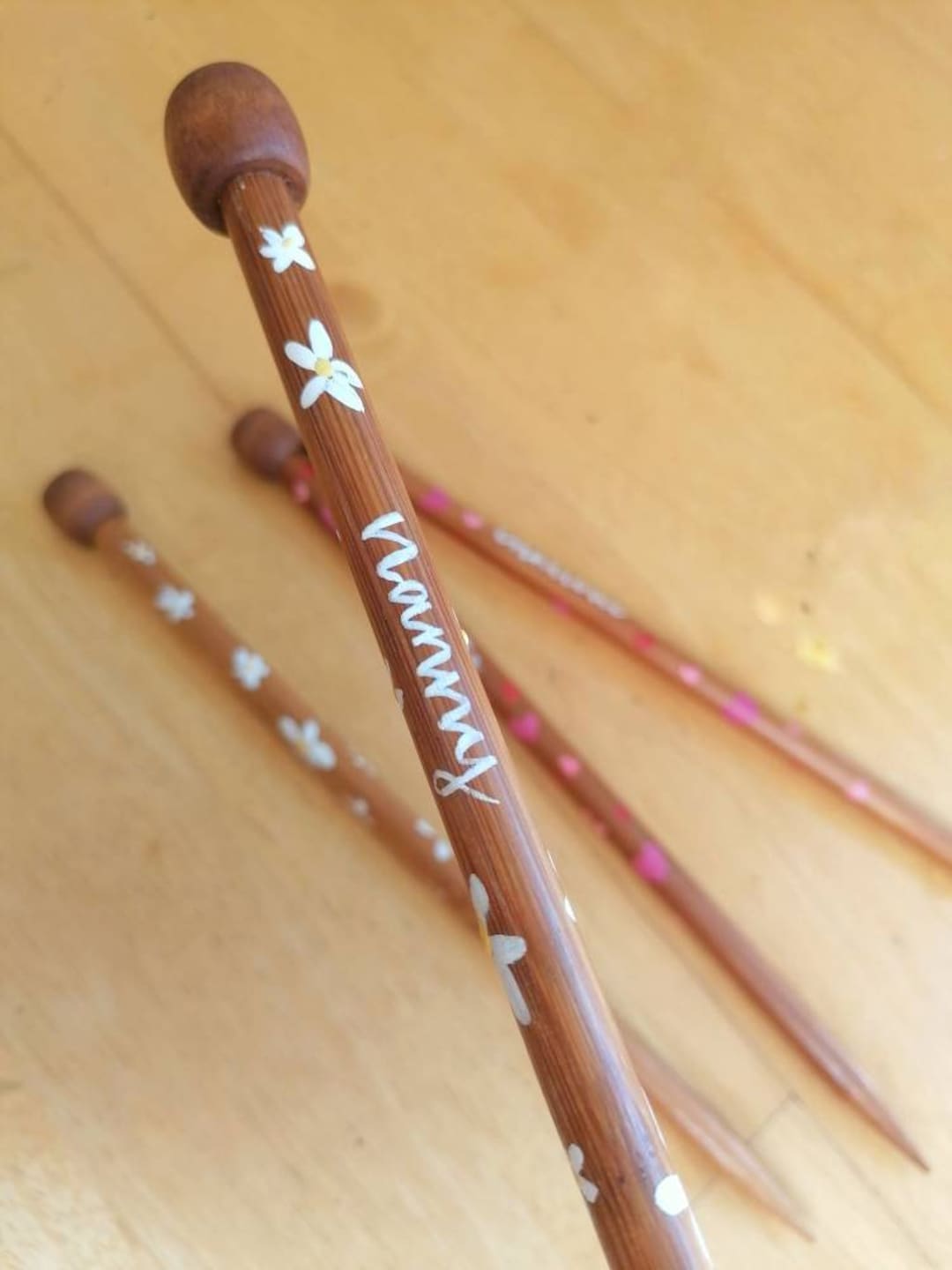 Personalised Knitting Needles Chunky Painted Knitting Needles Pretty