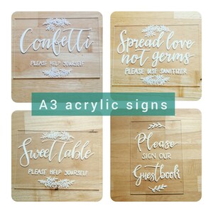 clear please use sanitizer sign Be wise sanitize acrylic sign Spread love not germs wedding sign covid wedding sign