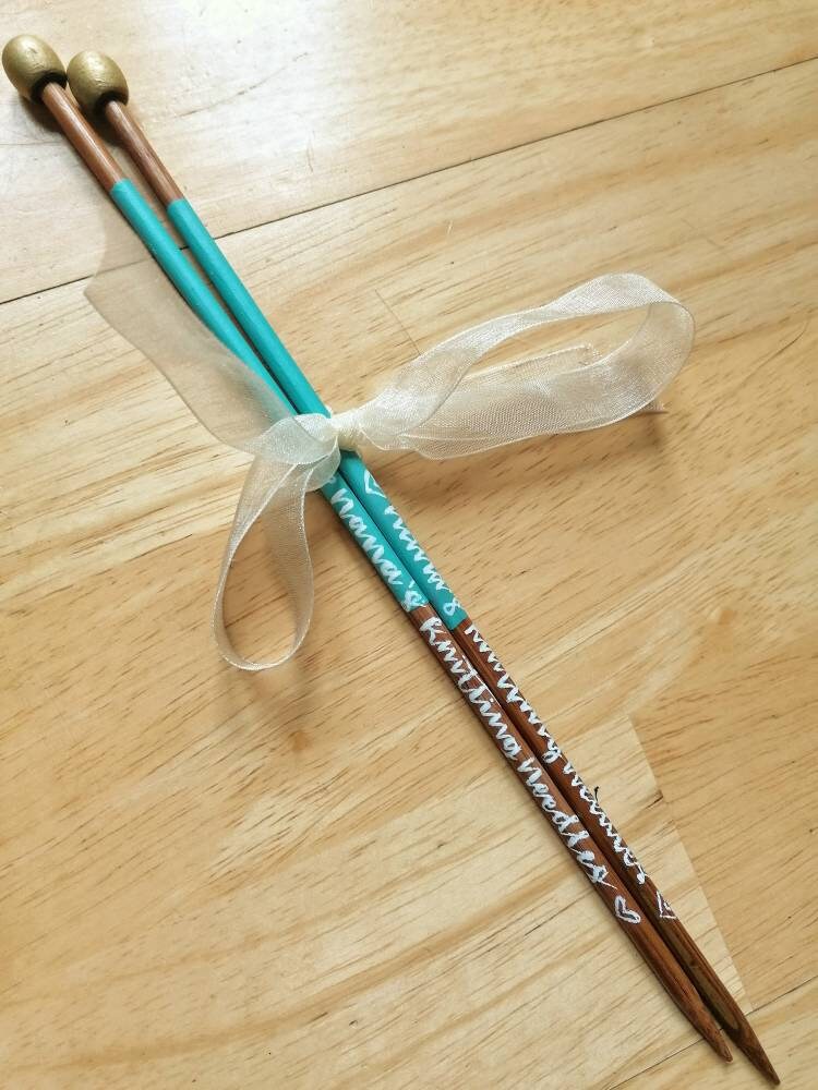 Personalised Knitting Needles Painted Knitting Needles Etsy