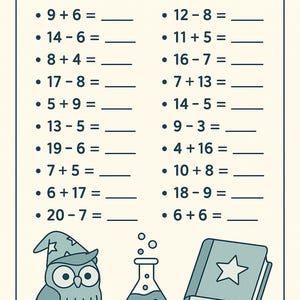 Math Wizard - Set #002 (basic math questions for kids) Learning Resource