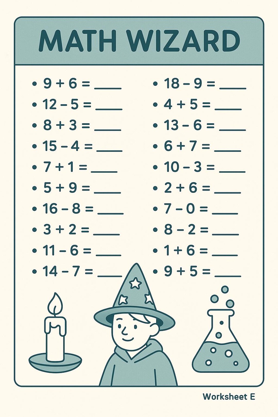 Math Wizard - Set #001 (basic Math Questions for Kids) Learning ...
