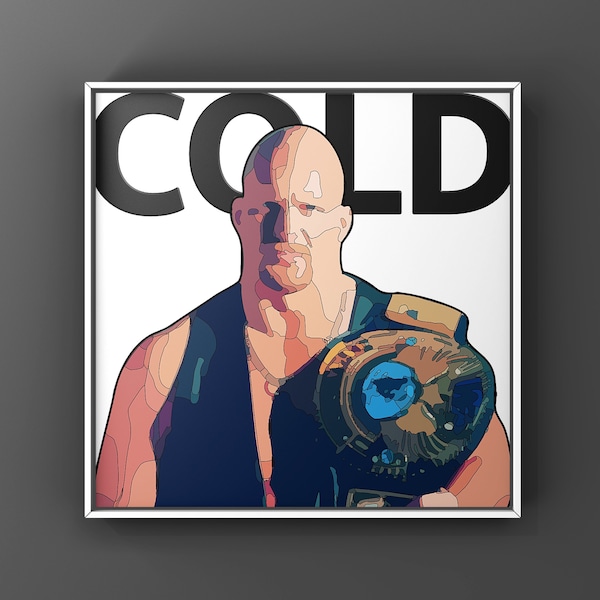 Stone Cold Steve Austin, Pro Wrestling Printable - Vector Art Print - digital download Svg pdf png files