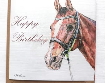 Chestnut Horse Birthday Card