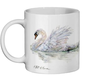 Snowy Swan Mug, 11oz Ceramic