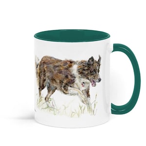 Border Collie Mug, dog watercolour gift