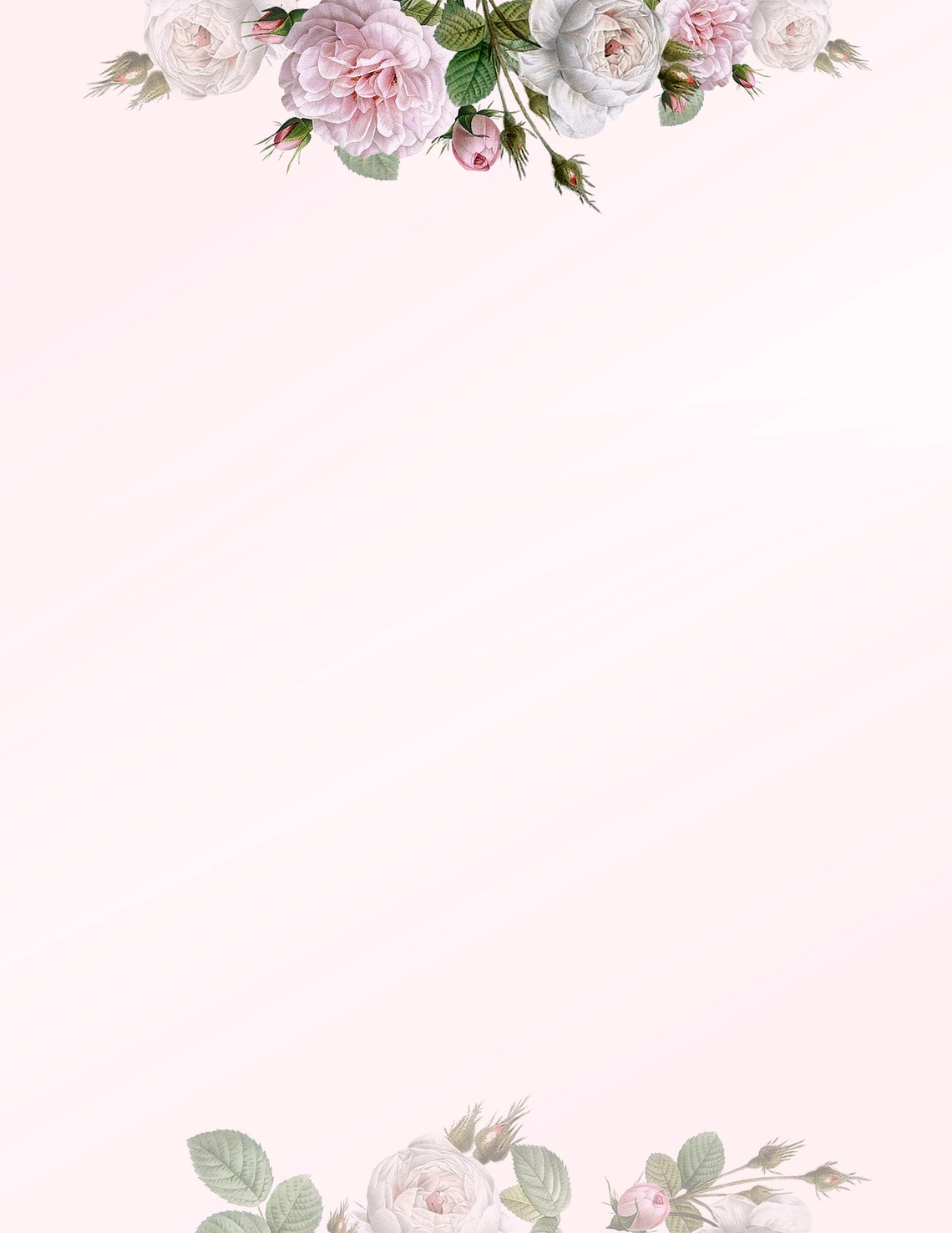 Floral stationary set. Writing paper printable. Stationary Etsy