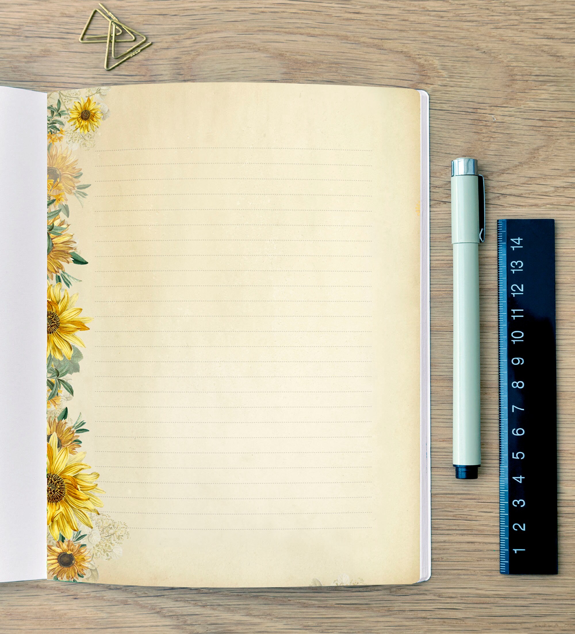 Sunflower Stationery Printable Digital Letter Writing | Etsy