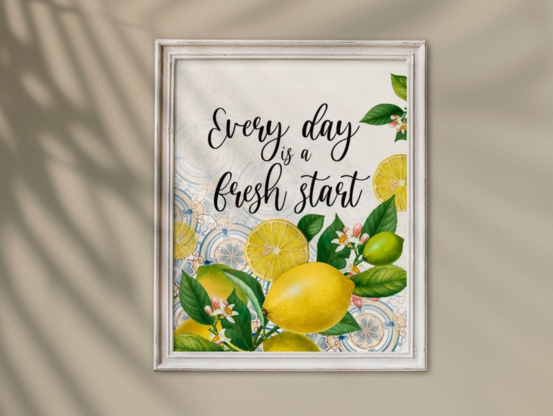lemon print kitchen wall decor kitchen quotes printable etsy