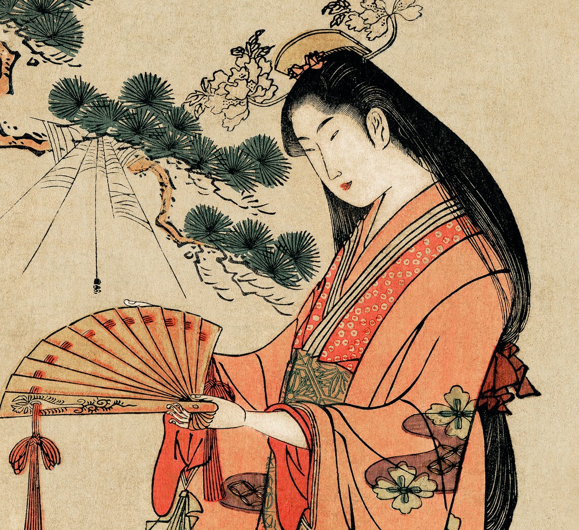 Geisha art print Japanese geisha wall art Ukiyo e print Etsy