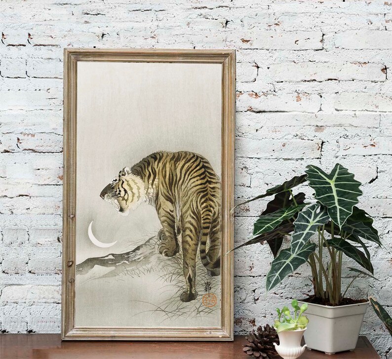 Japanese Tiger Art Print Japanese Wall Art Asian Tiger Etsy