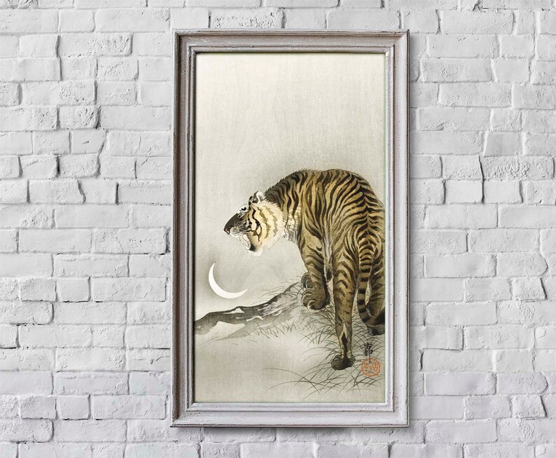 Japanese Tiger Art Print Japanese Wall Art Asian Tiger Etsy