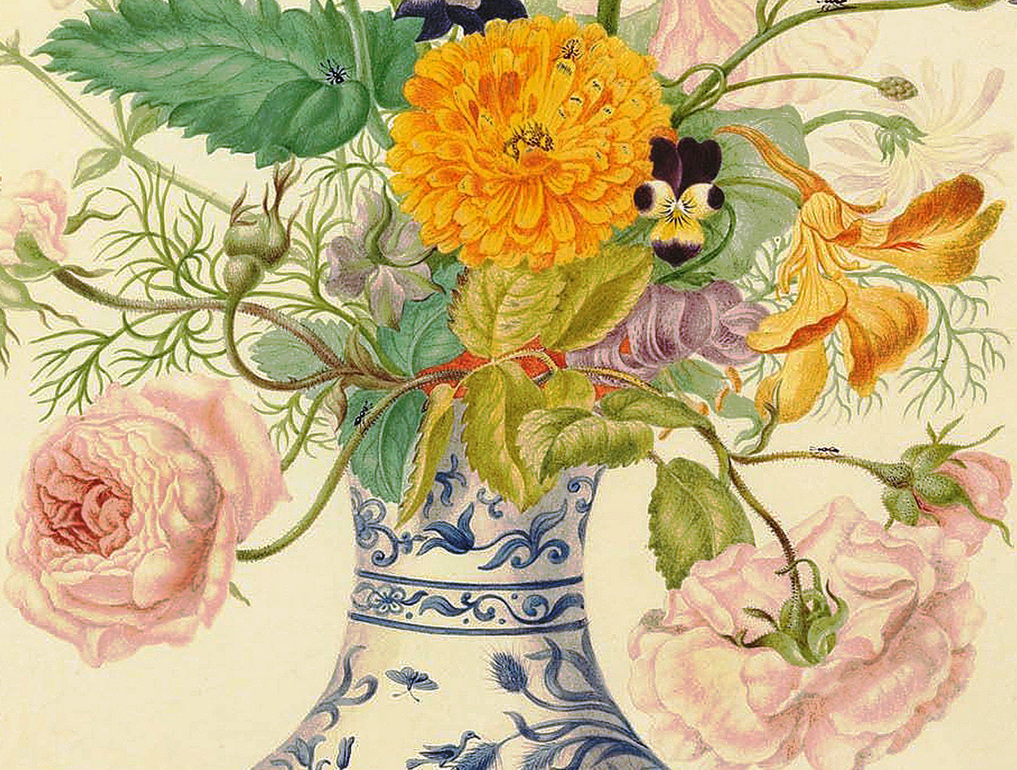 Flowers in vase art Chinoiserie vase print Floral still life Etsy