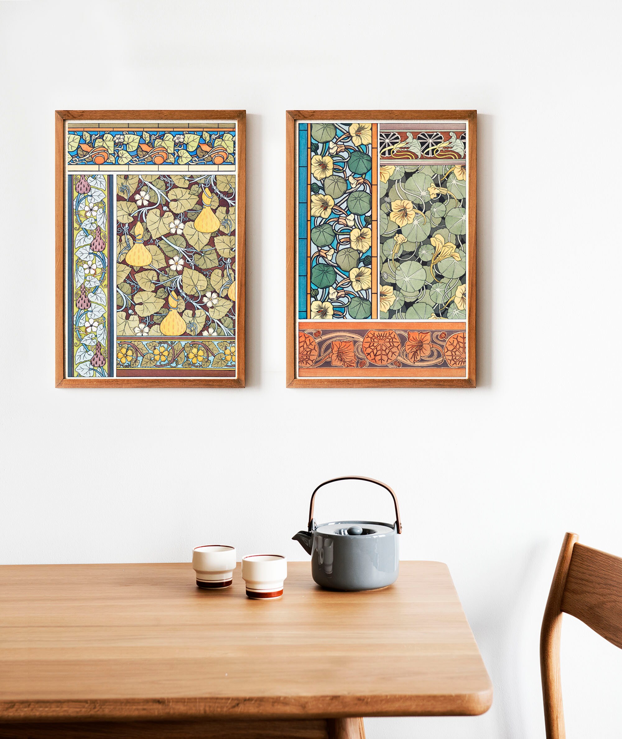 Art Nouveau Floral Print Colorful Wall Art Fall Wall Decor Etsy