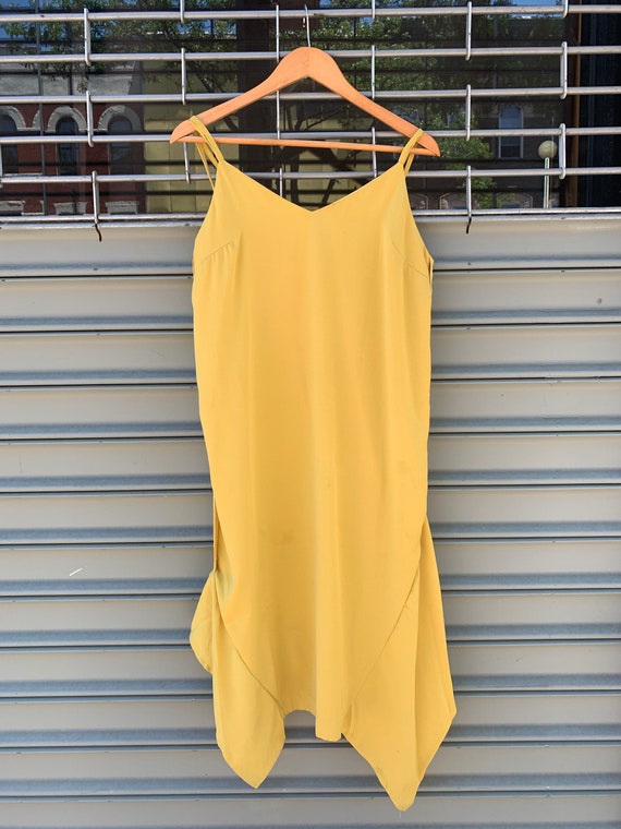 Deadstock Vintage Yellow Spaghetti Strap Asymmetri