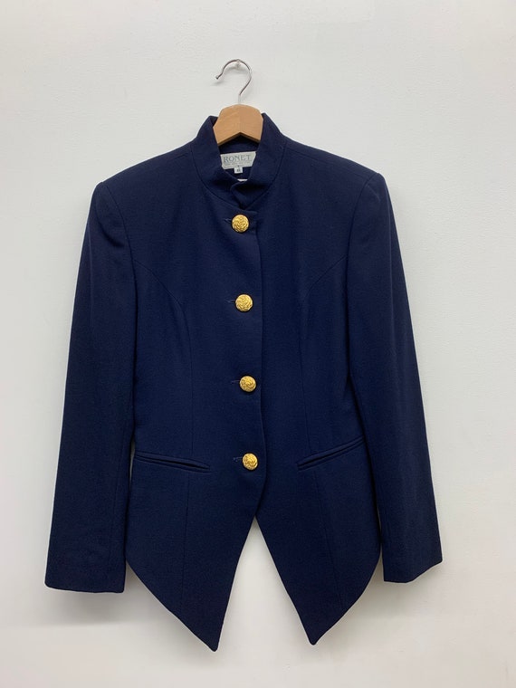 Navy Asymmetrical Blazer