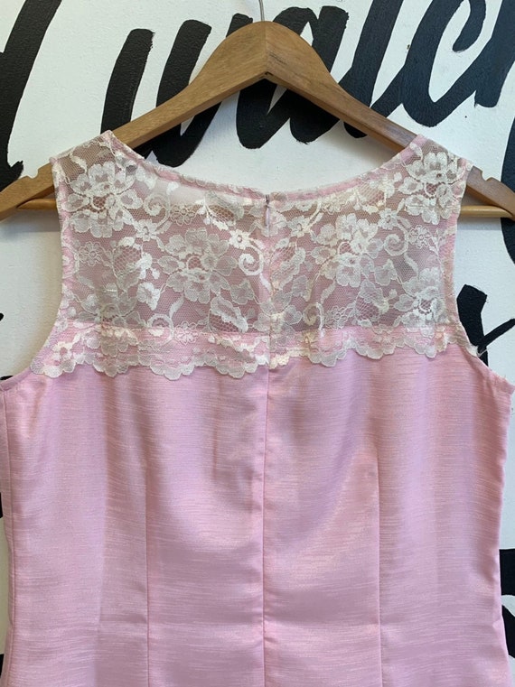 Deadstock Vintage Pink and White Lace Dress