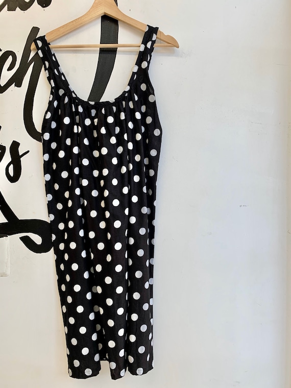 Vintage Black and White Polka Dot Dress