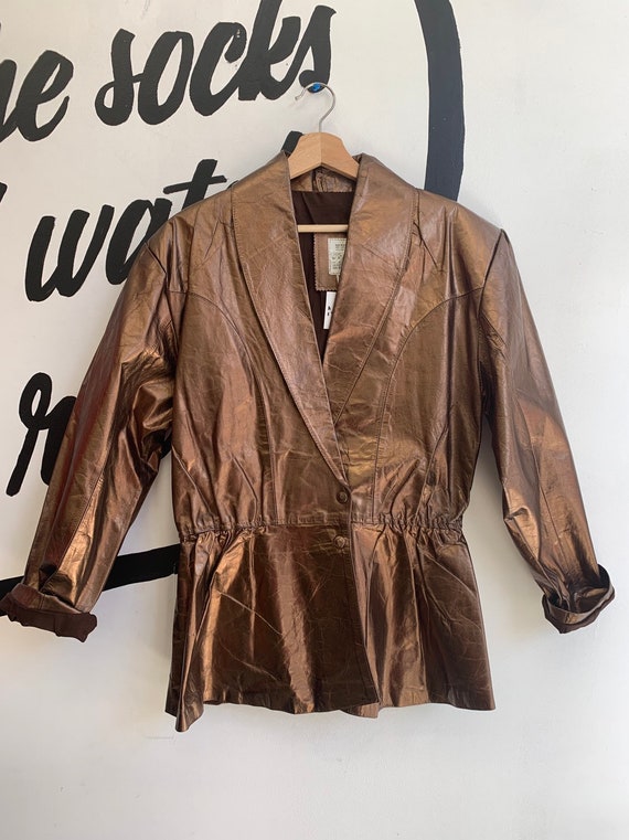 Vintage Deadstock Bronze Leather Blazer