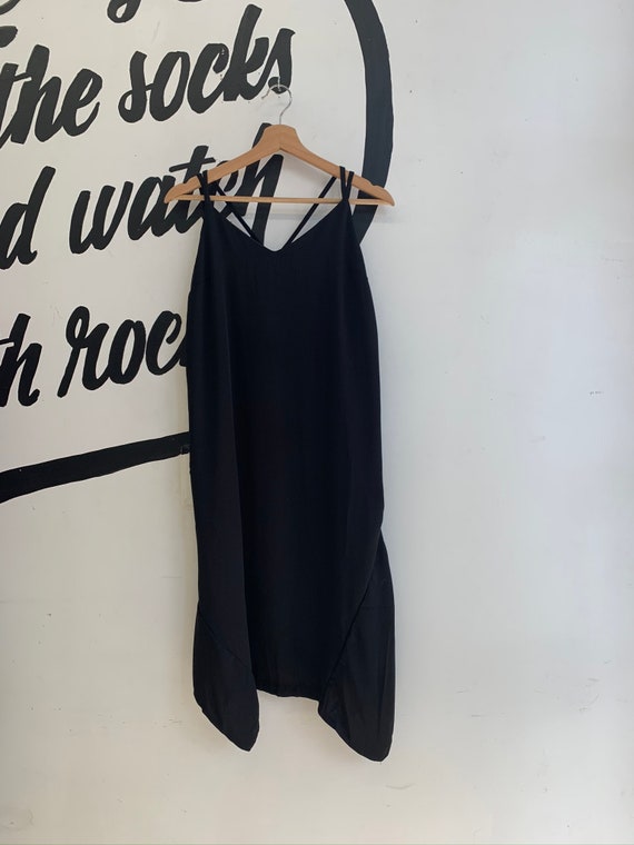 Deadstock Vintage Black Spaghetti Strap Asymmetric