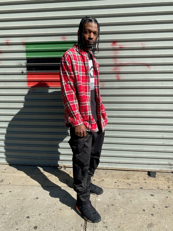 Vintage Deadstock Red and White Plaid Flannel