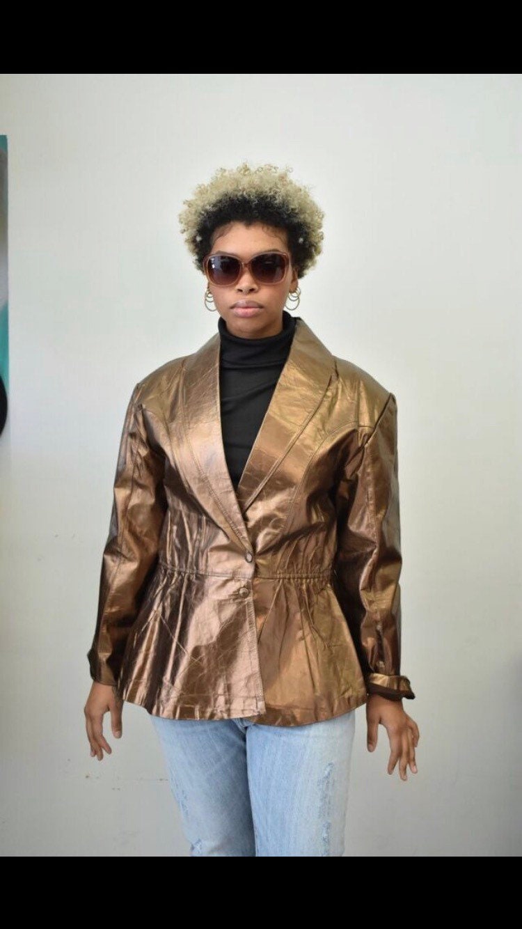 Vintage Deadstock Bronze Leather Blazer 