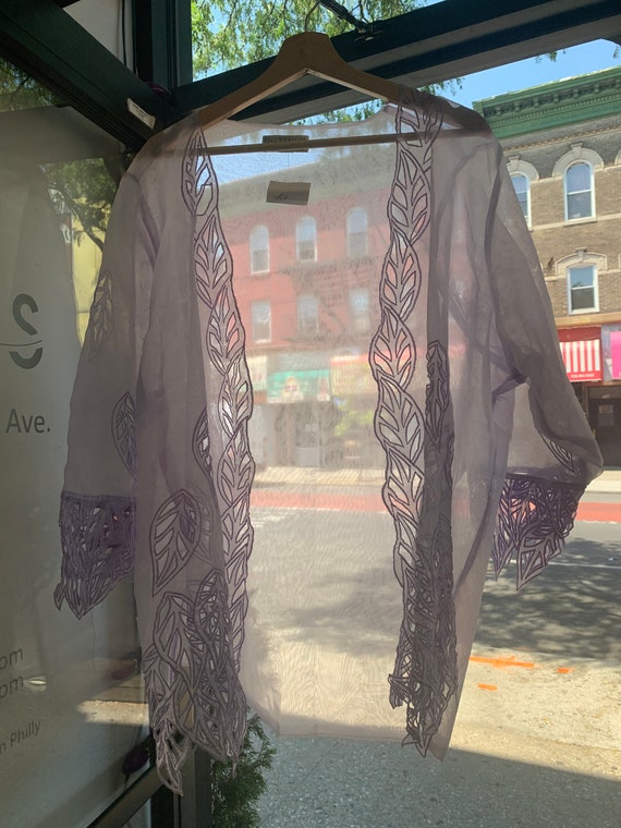 Vintage Lavender Sheer Cardigan